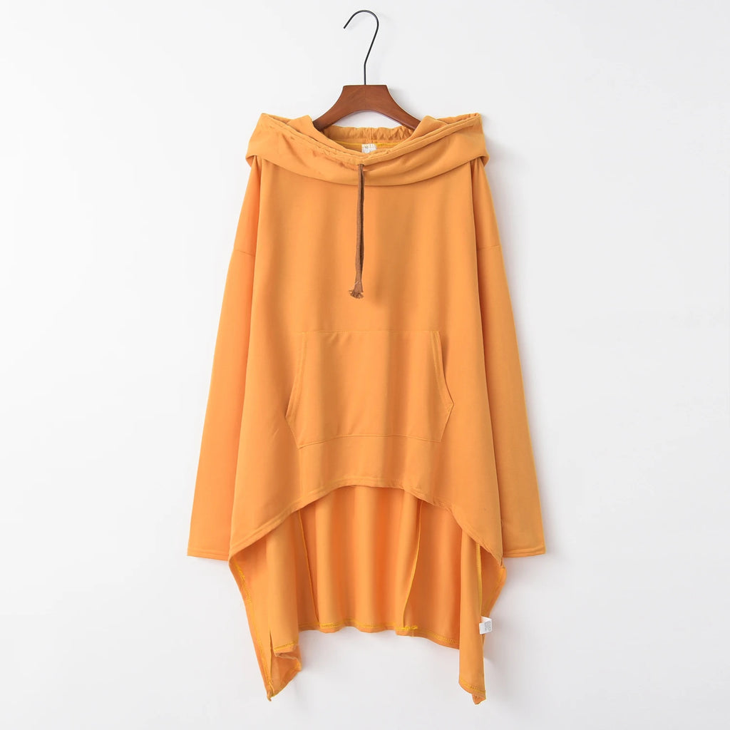 Fashion Trends New European and N Pure Color Long Hoodie