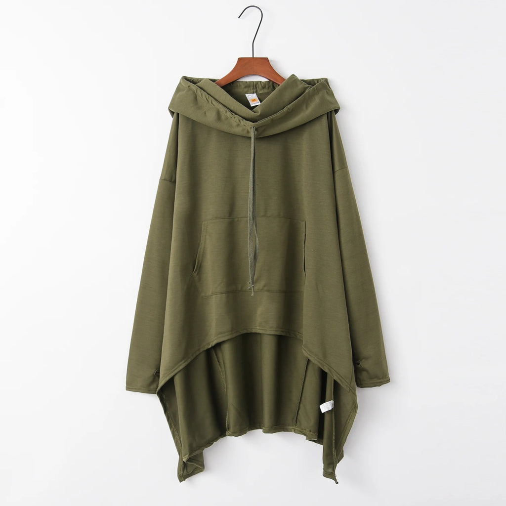 Fashion Trends New European and N Pure Color Long Hoodie