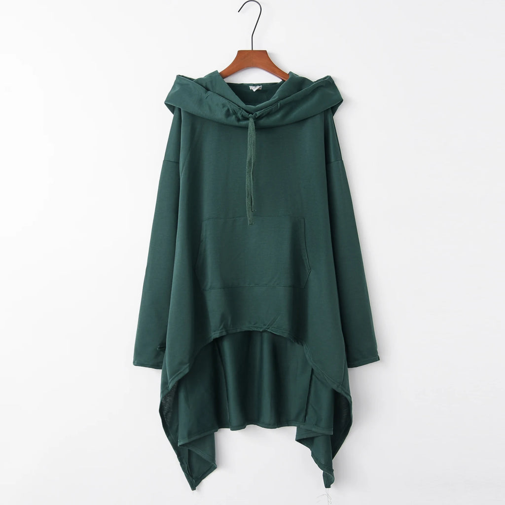 Fashion Trends New European and N Pure Color Long Hoodie