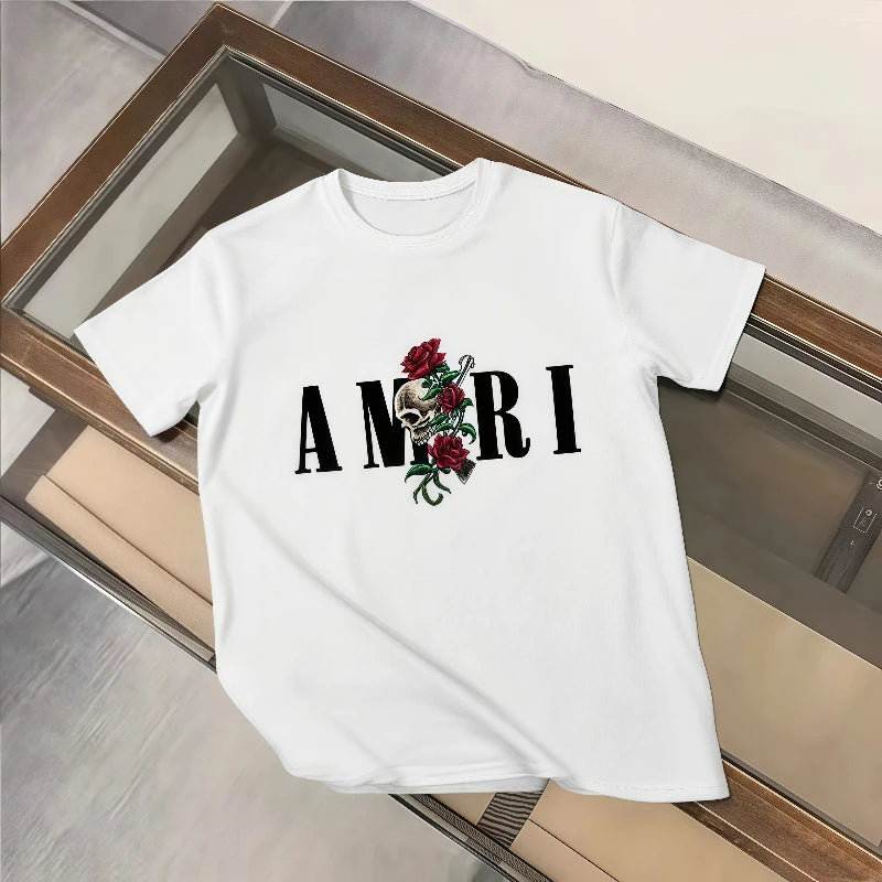 2025 Men's Summer Graphic Print Y2k T-shirt Man Woman Short Sleeved Luxury Tees Clothing Loose Pure Cotton Soft Tops Fashion