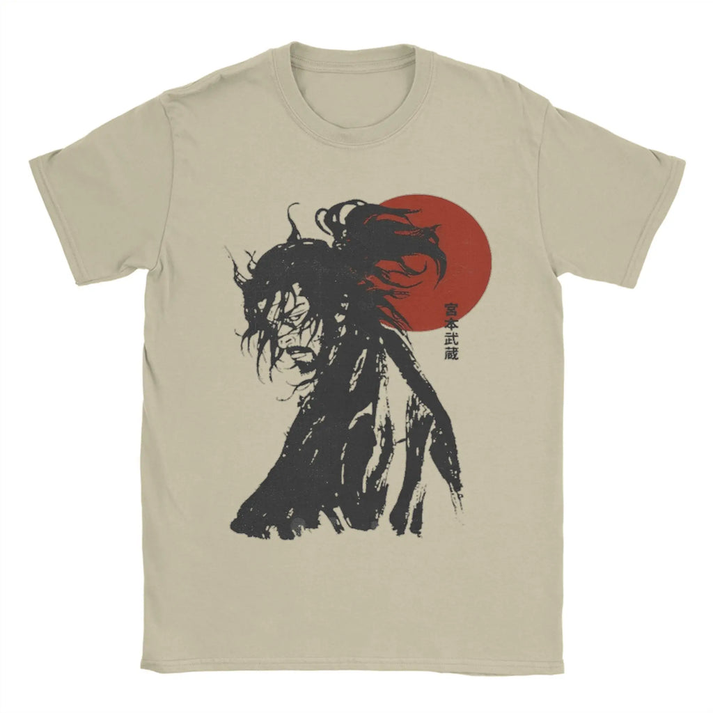 Funny Berserk T-Shirts Men Crew Neck 100% Cotton T Shirts VAGABOND MIYAMOTO MUSASHI Short Sleeve Tees 4XL 5XL 6XL Tops