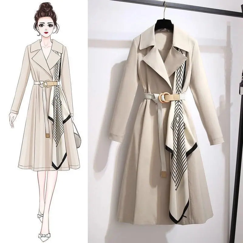 Trench Coat for Women Mid-length 2025 Autumn New Women's Fashion Temperament Casual Spring and Autumn Coat Jacket