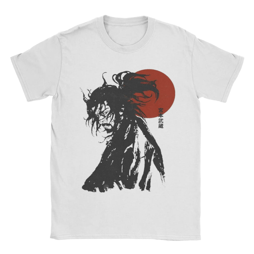 Funny Berserk T-Shirts Men Crew Neck 100% Cotton T Shirts VAGABOND MIYAMOTO MUSASHI Short Sleeve Tees 4XL 5XL 6XL Tops