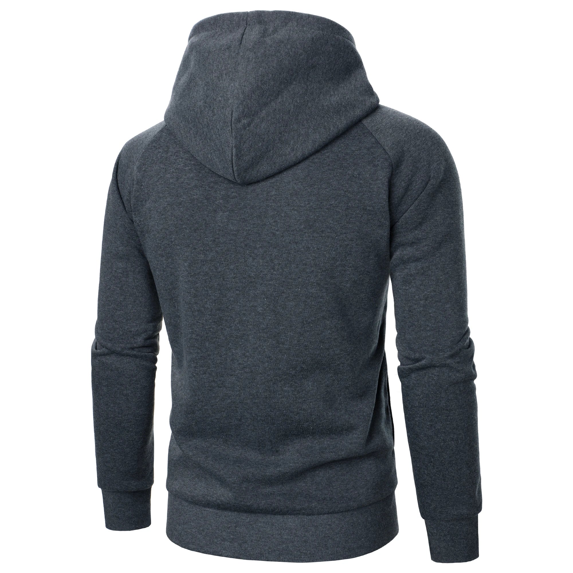 Autumn winter men's solid color hooded top Long sleeve side zipper design hoodie