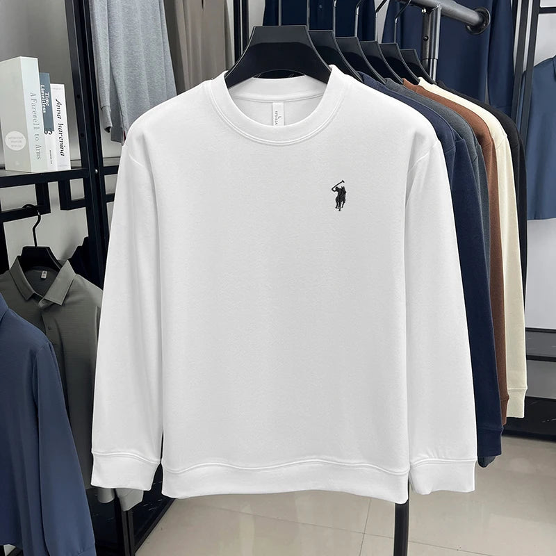 Luxury brand long sleeve T-shirt men's autumn Paul trendy exquisite pony embroidery pullover loose casual round neck sweatshirt