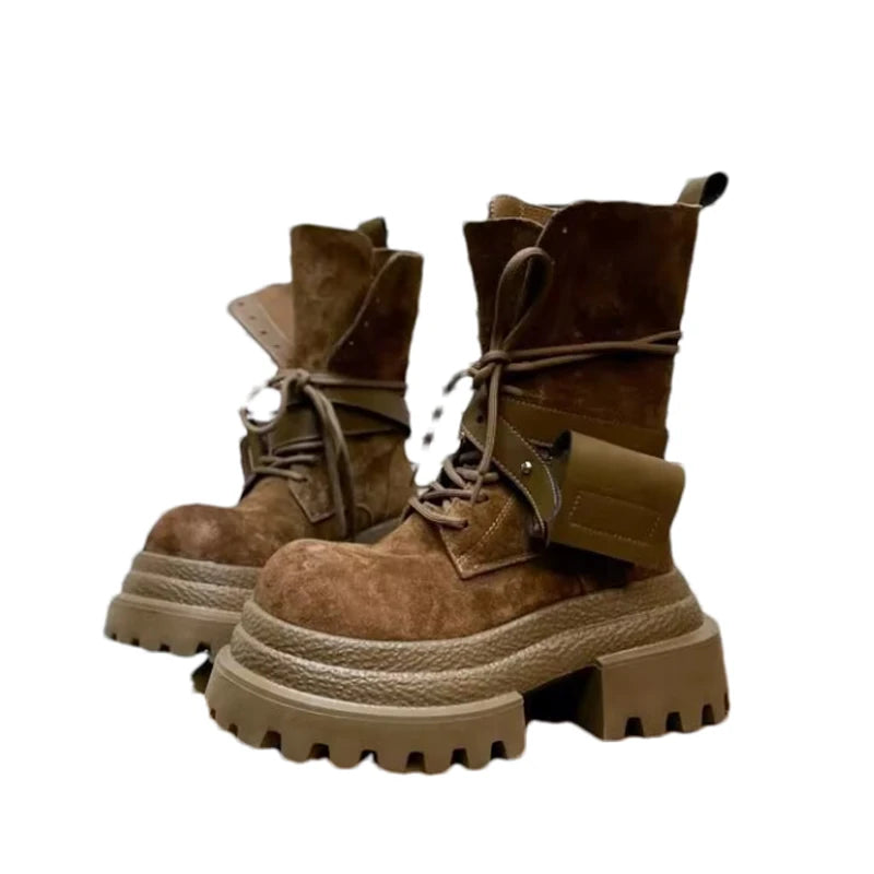 Flats Platform Women Ankle Boots Sport Lace Up Shoes Winter Snow Boots 2025 Trend Walking Running Shoes New Mujer Chelsea Boots