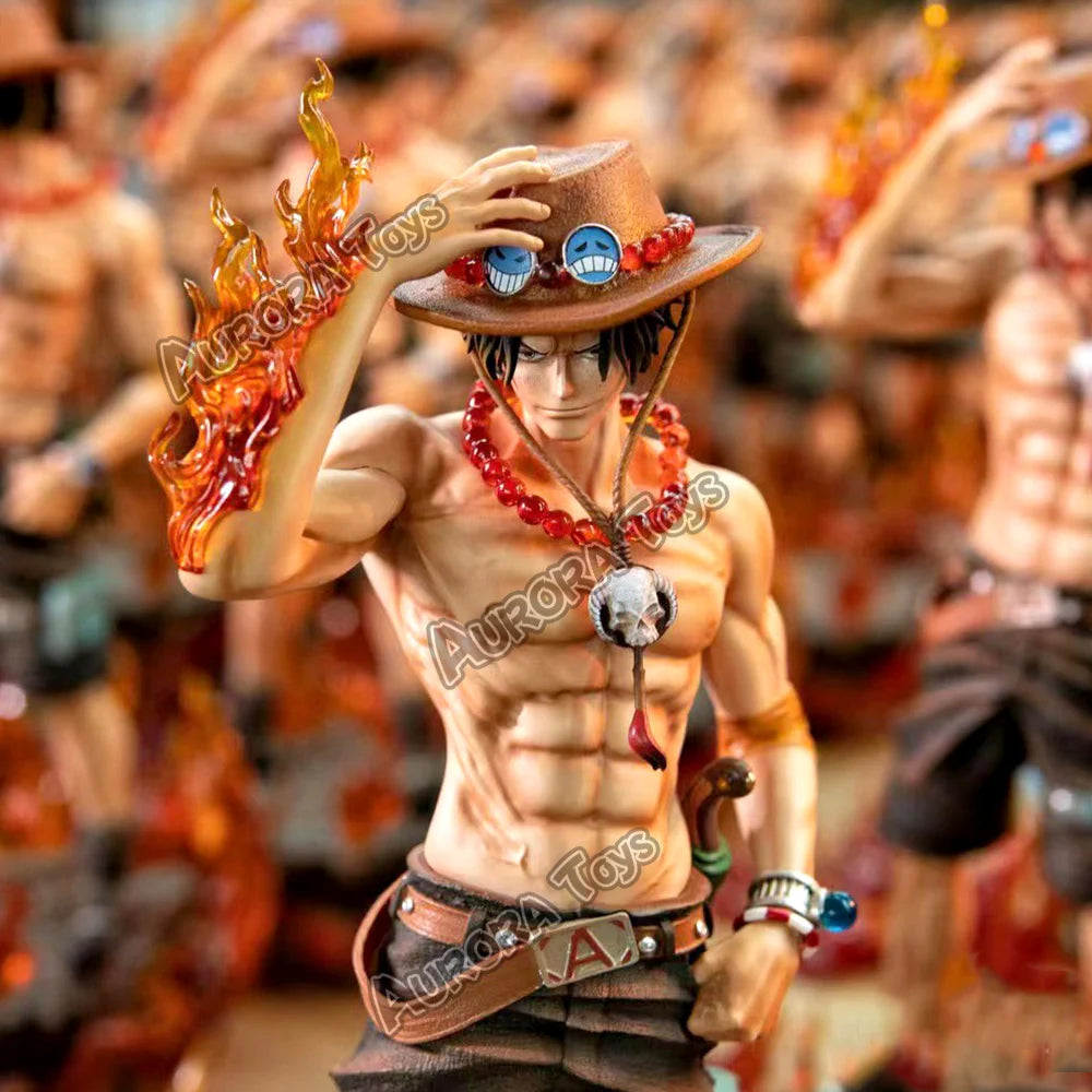 9.44in/24cm Anime One Piece Figure Ace Figure PVC Collectible Statue Model Toys Gifts