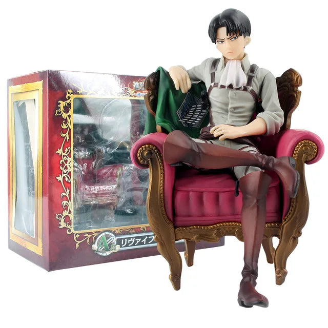 28cm Attack on Titans Levi Ackerman Action Anime Figura Kawai Eren Jaege Mikasa Ackerman The Armored Titan Figure Cute Doll Toys