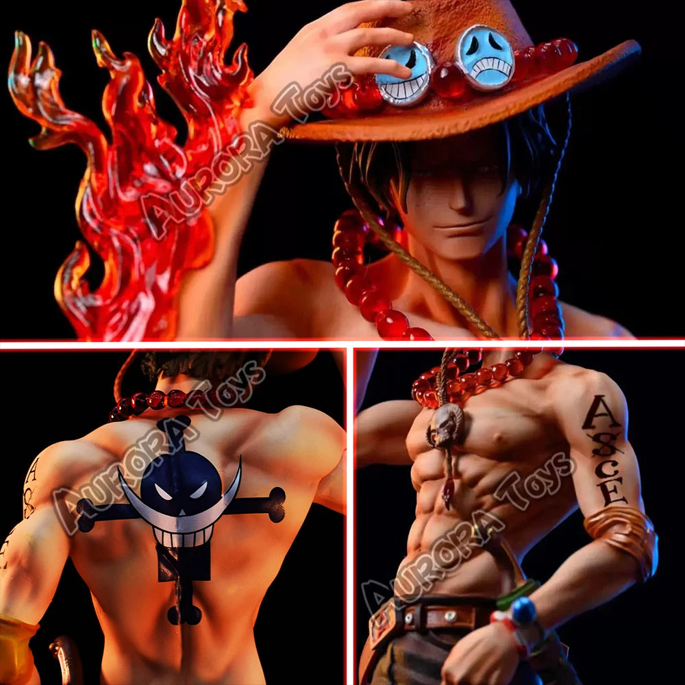 9.44in/24cm Anime One Piece Figure Ace Figure PVC Collectible Statue Model Toys Gifts