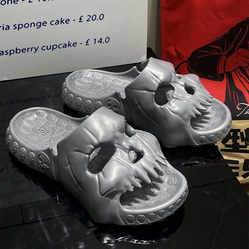 2024 Summer Skull Men Women Slippers Easter Slippers Male Outdoor Fun Novelty Slide Thick Sole Platform Beach Soft Women Sandal