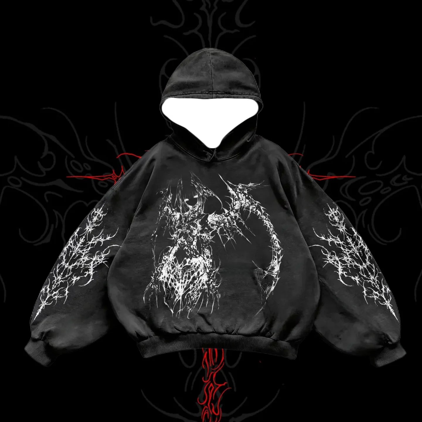 2025/26 Latest Popular Hoodies Y2k Fallen Angel Street Trend 3D Autumn/Winter Adult Men's and Women's Large Pocket Hoodies