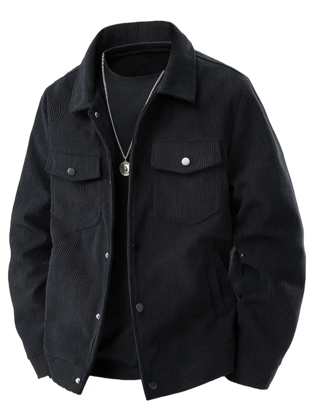 The 2025 new autumn corduroy jacket for men with a lapel, a trendy Japanese style loose coat
