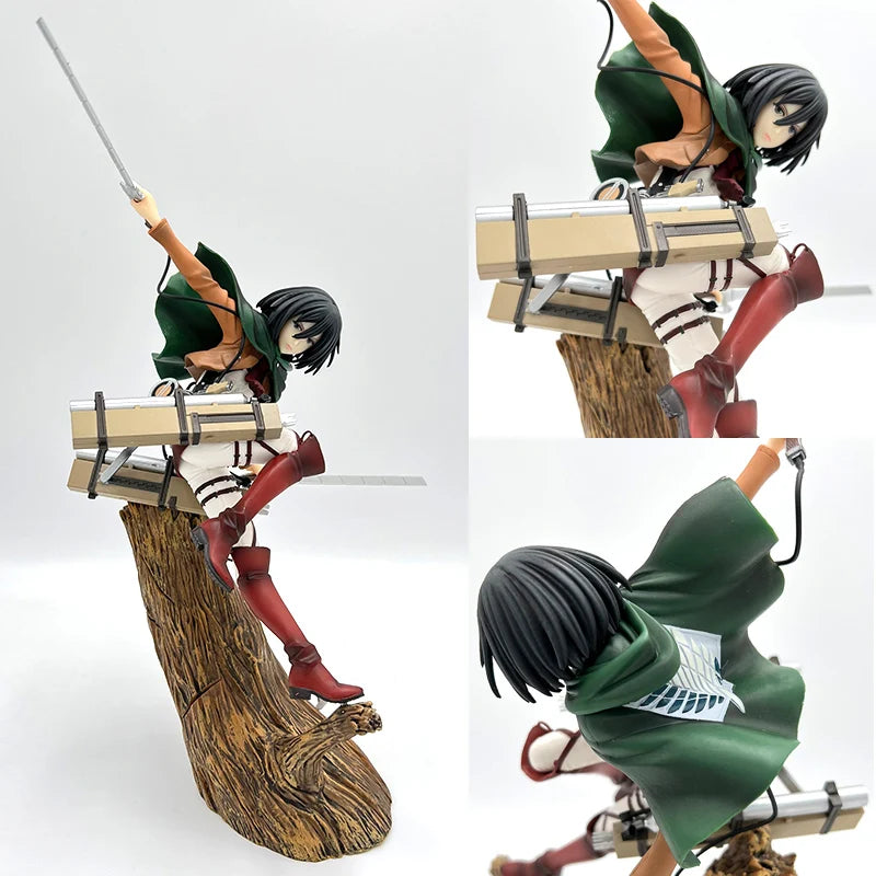 28cm Attack on Titans Levi Ackerman Action Anime Figura Kawai Eren Jaege Mikasa Ackerman The Armored Titan Figure Cute Doll Toys