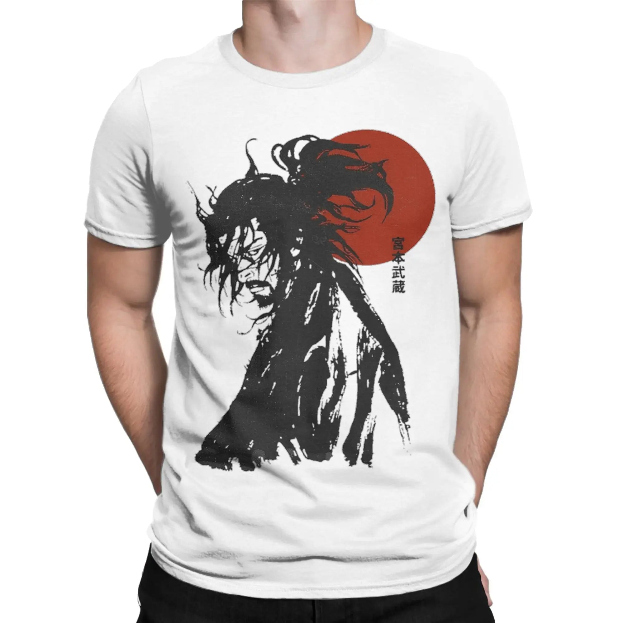 Funny Berserk T-Shirts Men Crew Neck 100% Cotton T Shirts VAGABOND MIYAMOTO MUSASHI Short Sleeve Tees 4XL 5XL 6XL Tops