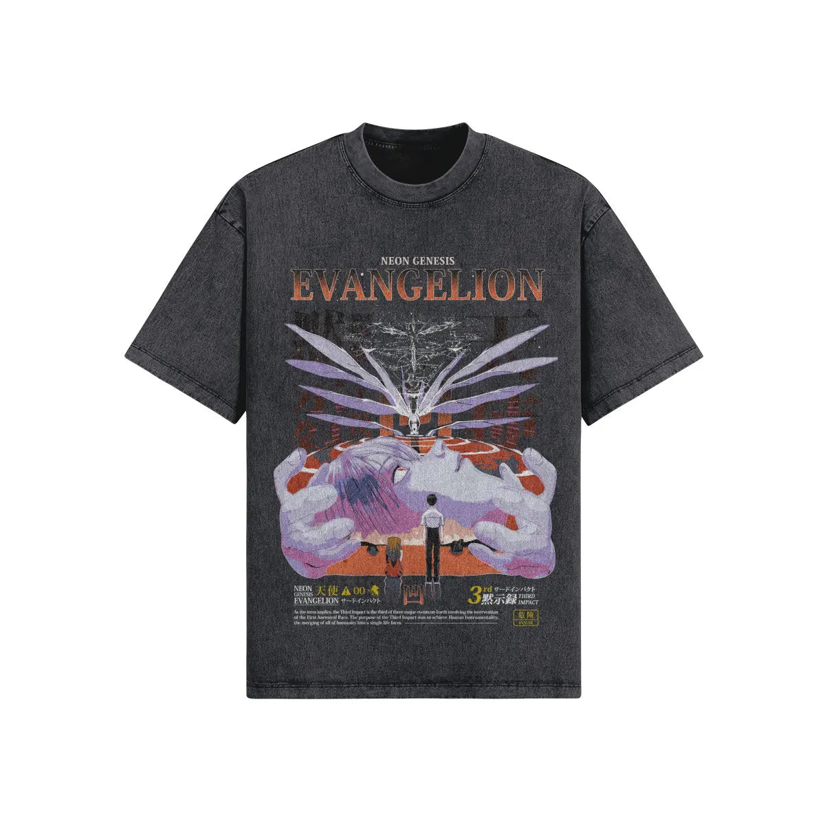 Evangelion Oversized T-Shirt Graphic Short Sleeve Shirt Unisex Men Women Summer Anime T Shirt Fan Gift