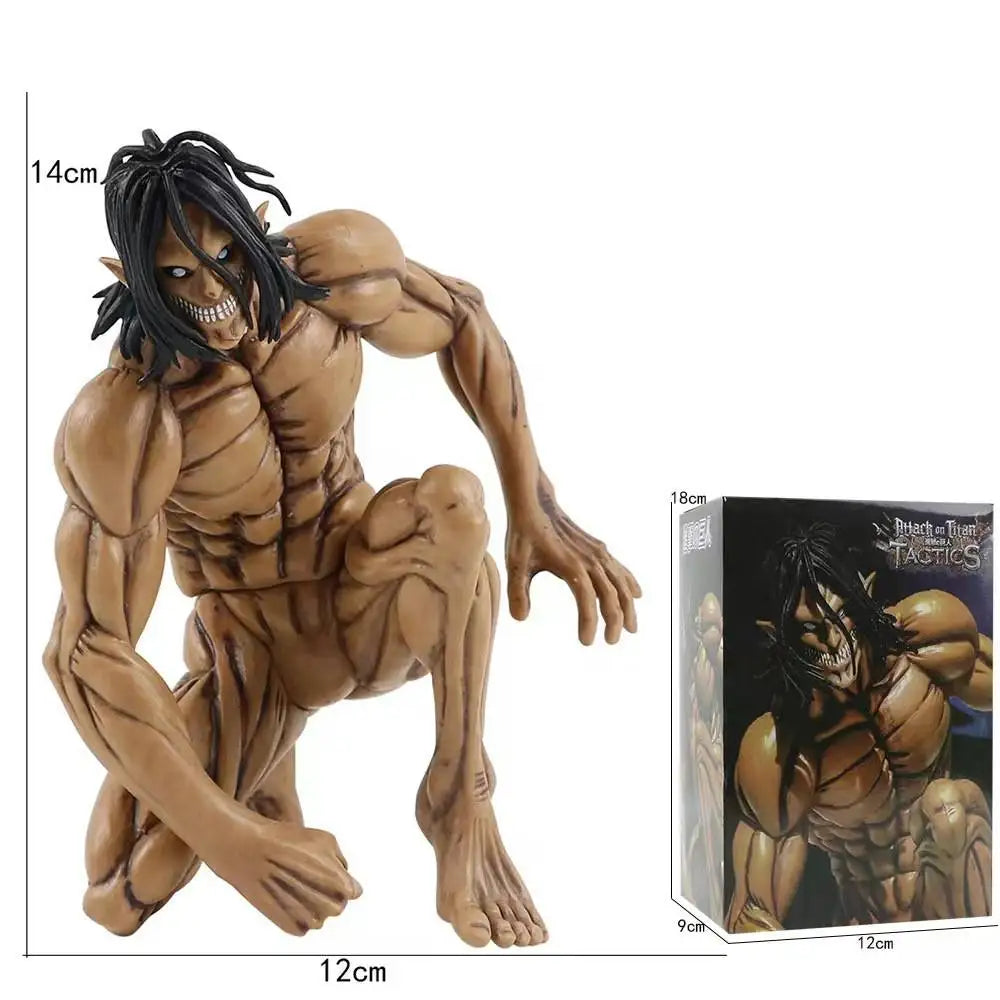 28cm Attack on Titans Levi Ackerman Action Anime Figura Kawai Eren Jaege Mikasa Ackerman The Armored Titan Figure Cute Doll Toys