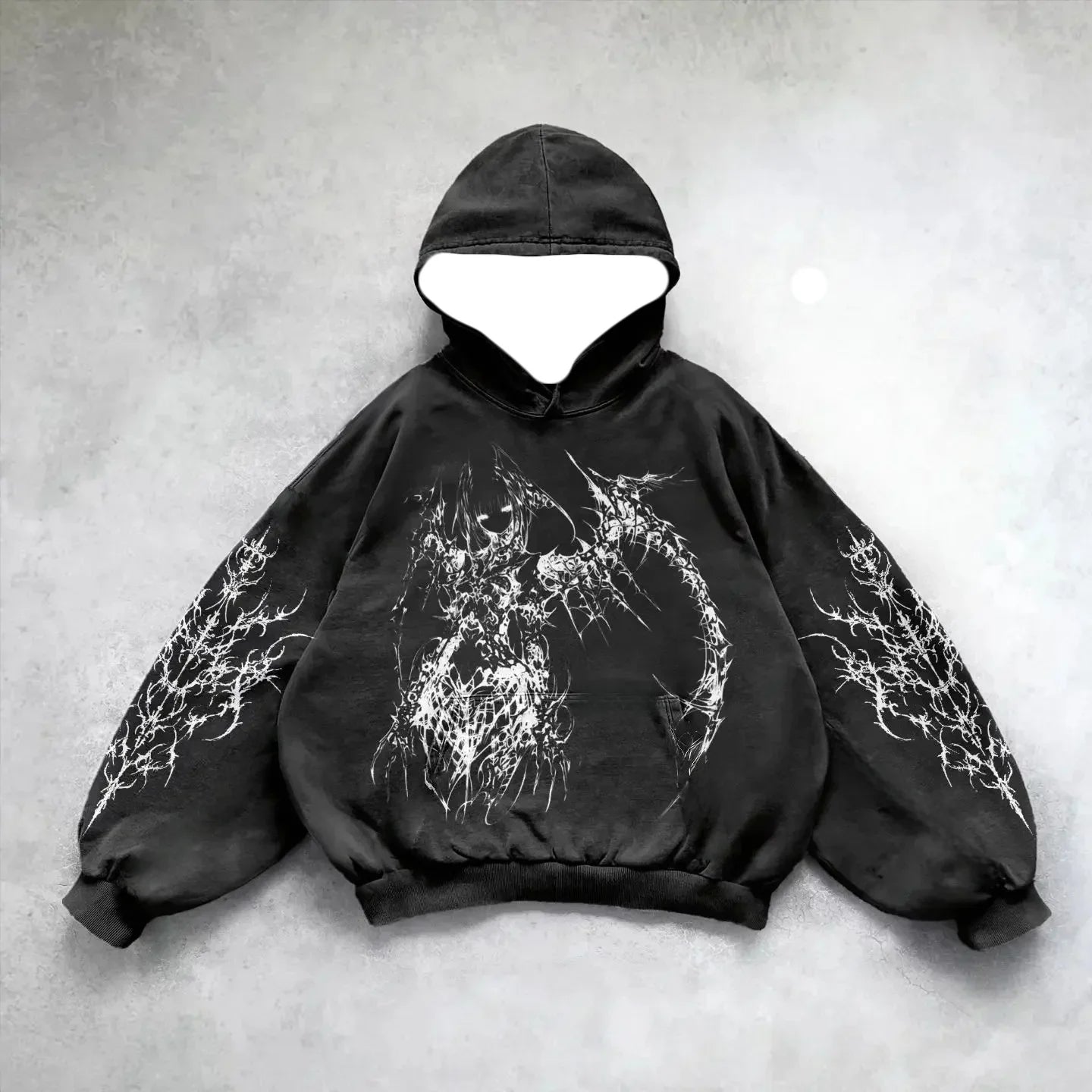 2025/26 Latest Popular Hoodies Y2k Fallen Angel Street Trend 3D Autumn/Winter Adult Men's and Women's Large Pocket Hoodies