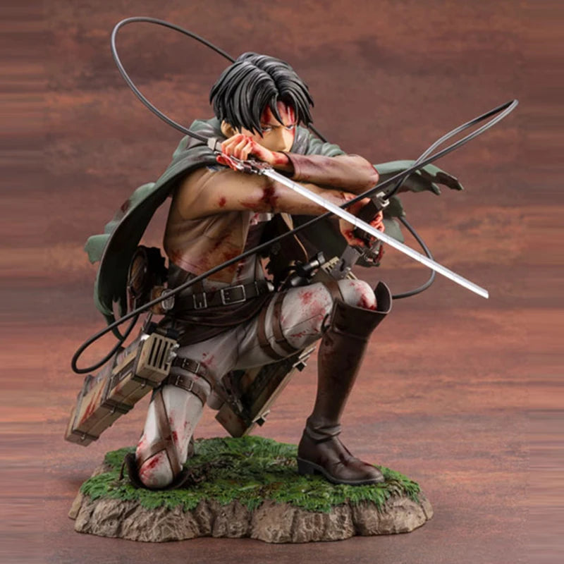 28cm Attack on Titans Levi Ackerman Action Anime Figura Kawai Eren Jaege Mikasa Ackerman The Armored Titan Figure Cute Doll Toys