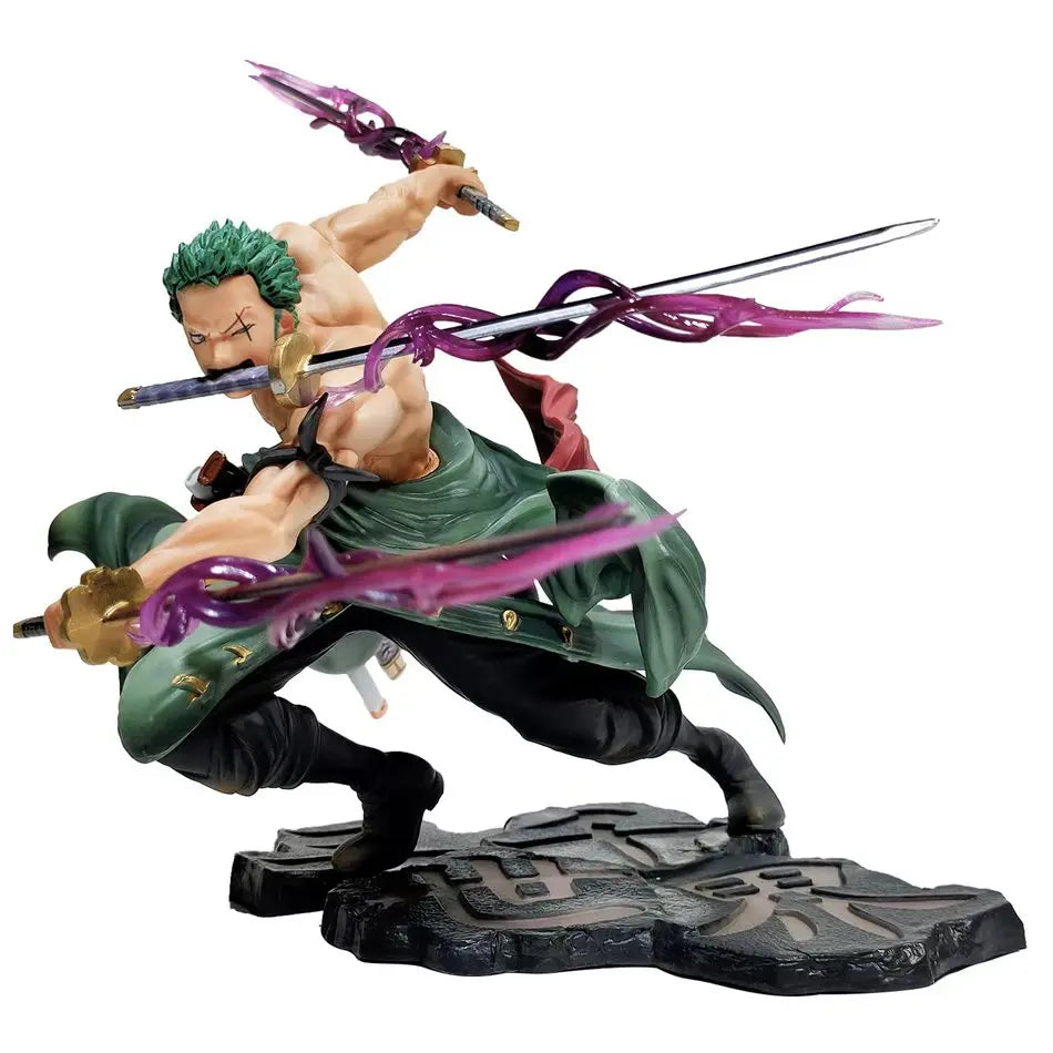 Hot One Piece 21cm Anime Figure GK Roronoa Zoro Three-blade Sa-maximum Manga Anime Statue Action Figure Collection Model Kid Toy