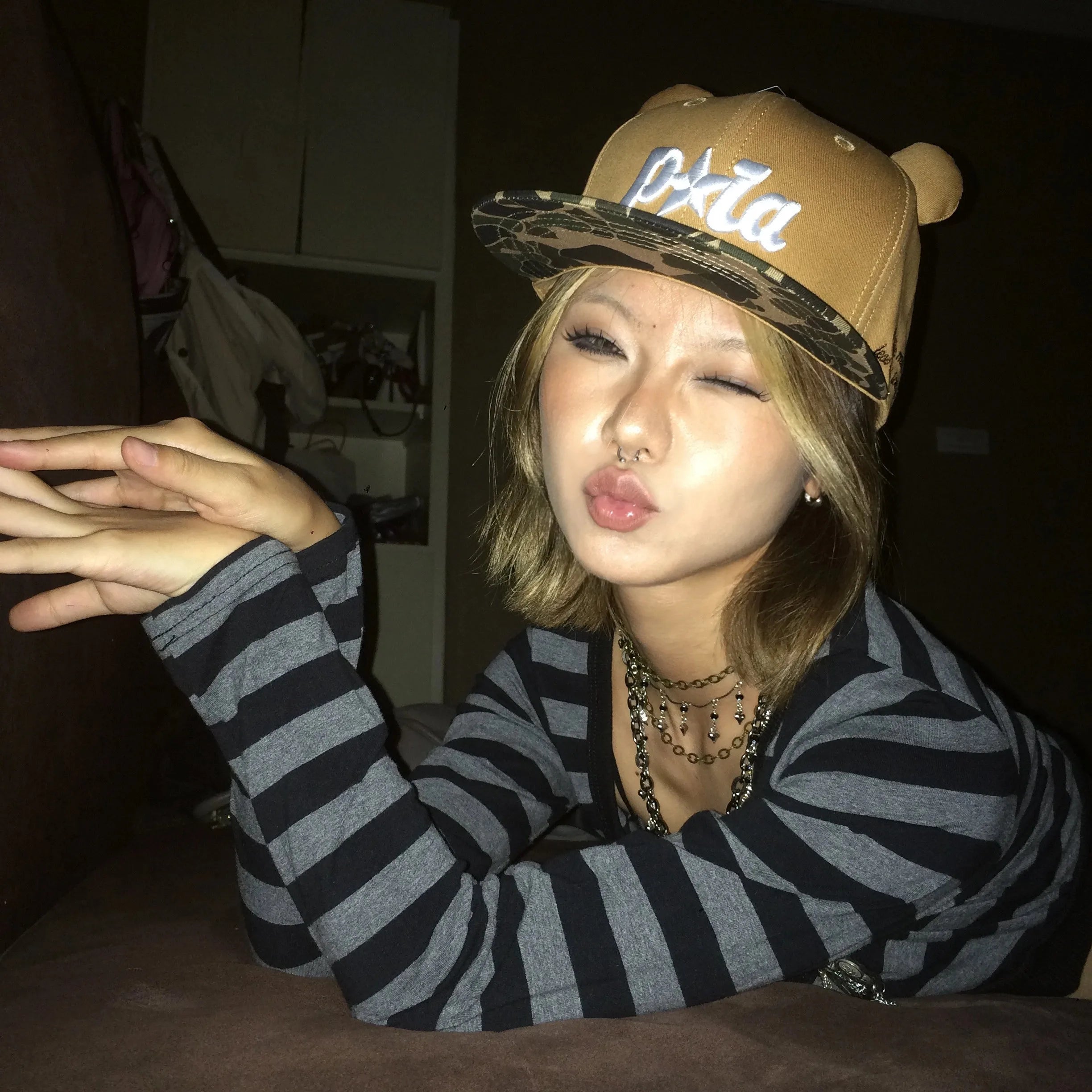 Karrram Trashy Y2k Crop Top Japanese 2000s Style Striped Long Sleeved T-shirt Vintage Harajuku High Street Tops American Retro