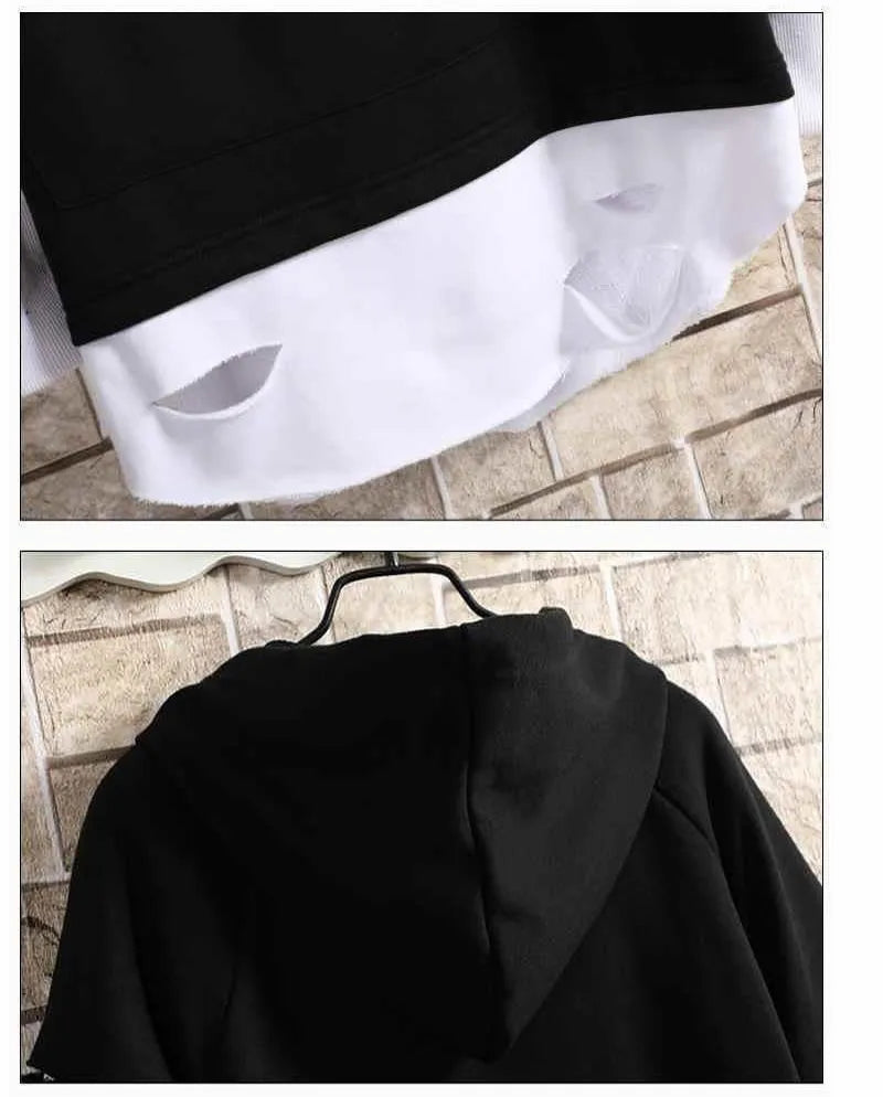 Men's Hoodies Male Casual Sweatshirts Streetwear Y2K Black Man Tops Korean Fashion Stylish Hip Hop Hoody Anime Dacning Clothing