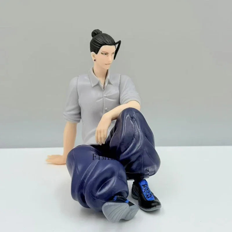 Satoru Gojo Statue Jujutsu Kaisen Figure Geto Suguru Sitting Posture Action Figures Prison Realm Anime Model Pvc Ornament Toys