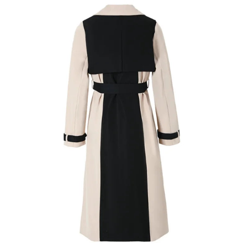 Women's X-Long Trench Coat Spring Autumn Windbreaker Streetwear Outerwear with Belt And Lining