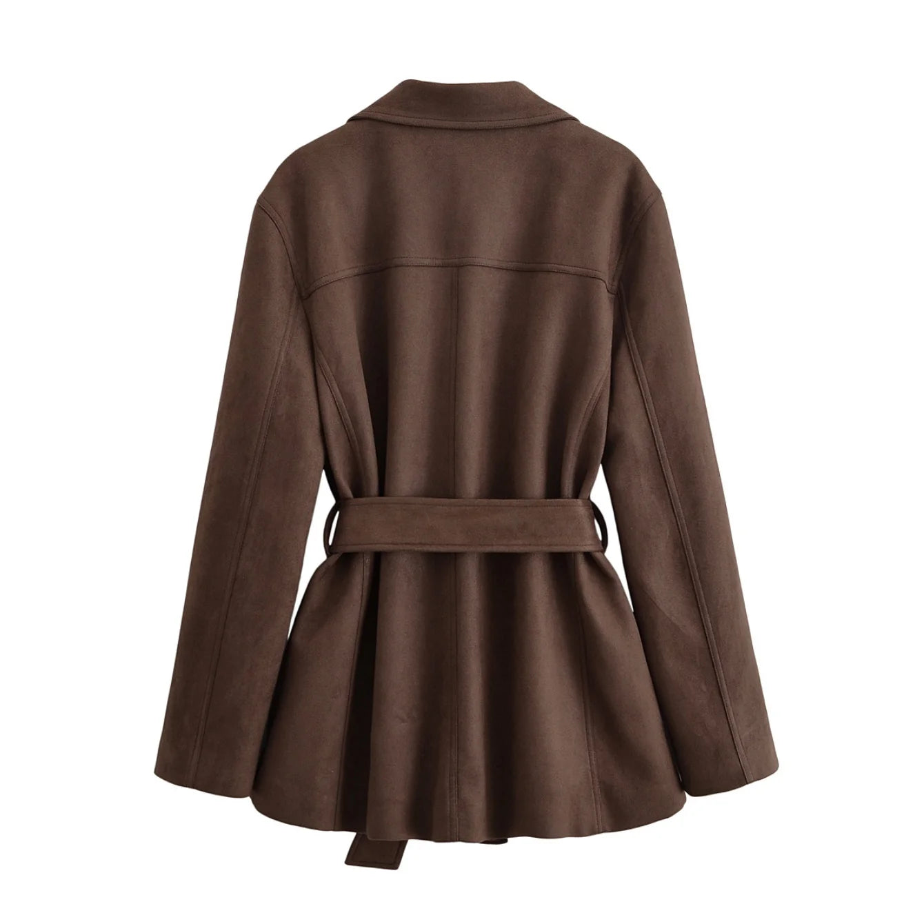 Women's Suede Loose Windbreaker Jackets Solid With Belt Long Sleeve Trench Coat Female Fashion Chic Blazers Jackets Streetwear