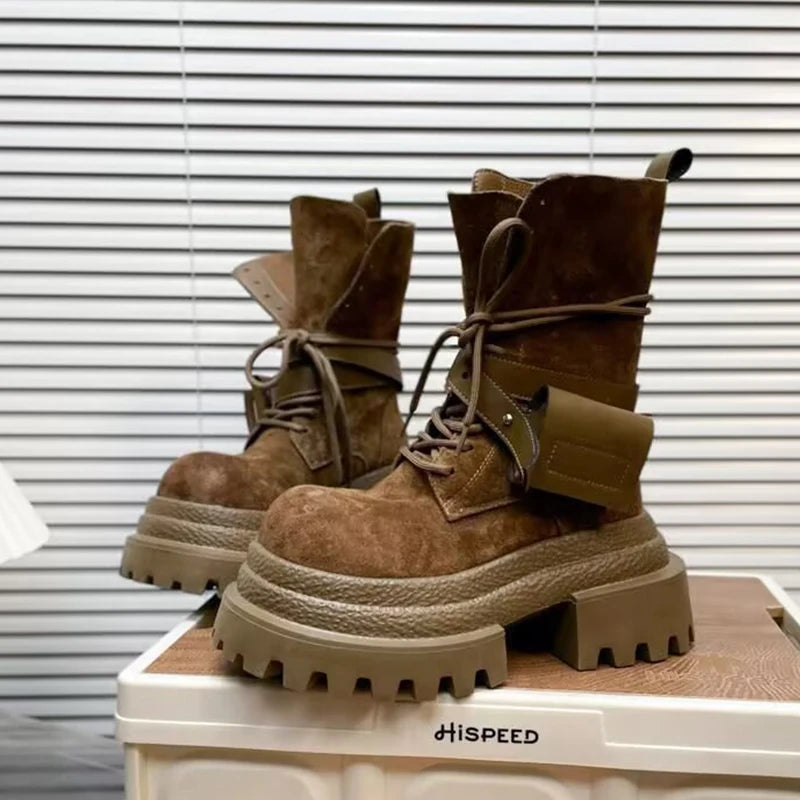 Flats Platform Women Ankle Boots Sport Lace Up Shoes Winter Snow Boots 2025 Trend Walking Running Shoes New Mujer Chelsea Boots