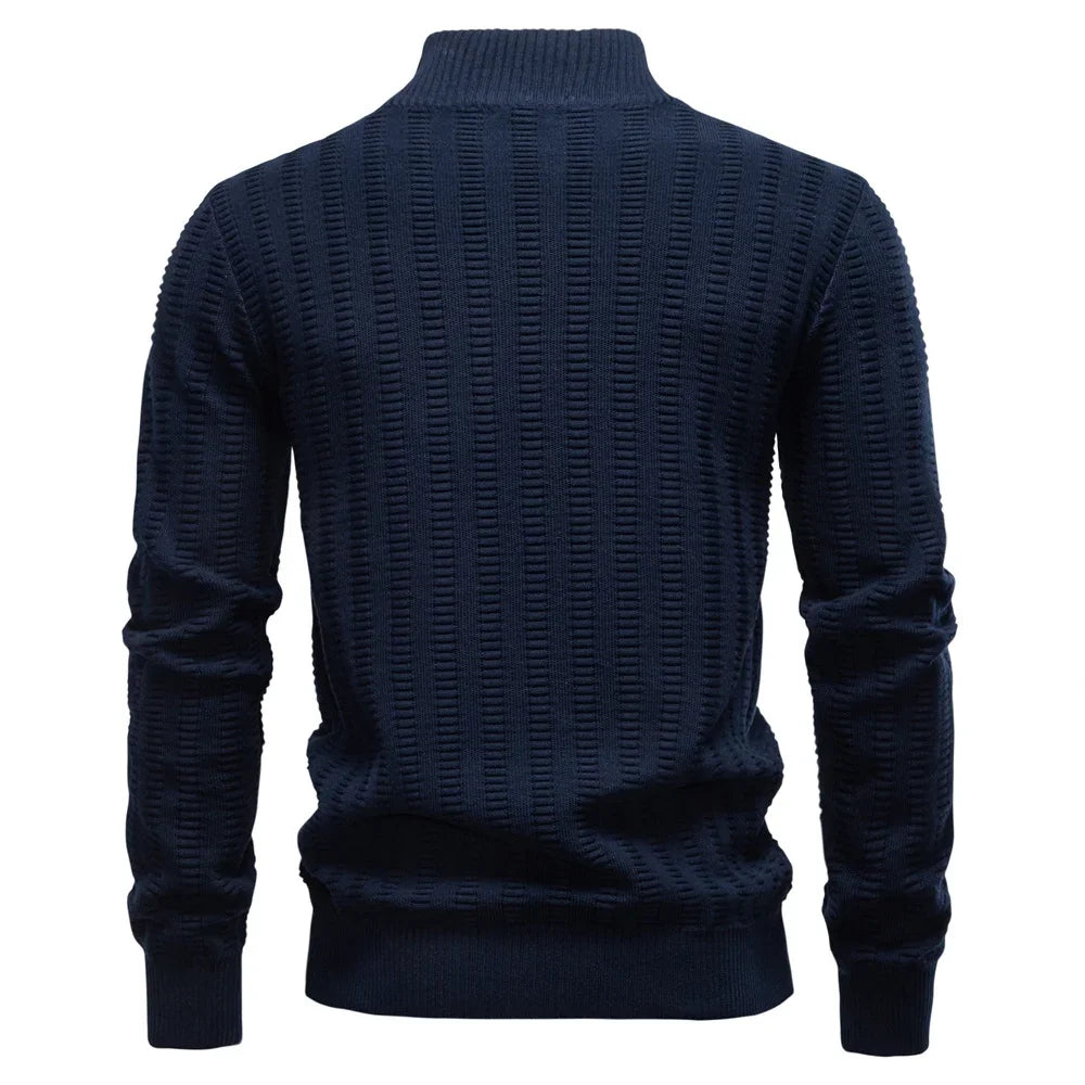 AIOPESON Luxury Striped Pullover Men Old Money Style Cotton Knitwear Thick Warm Crew Neck Winter Social Sweater Male