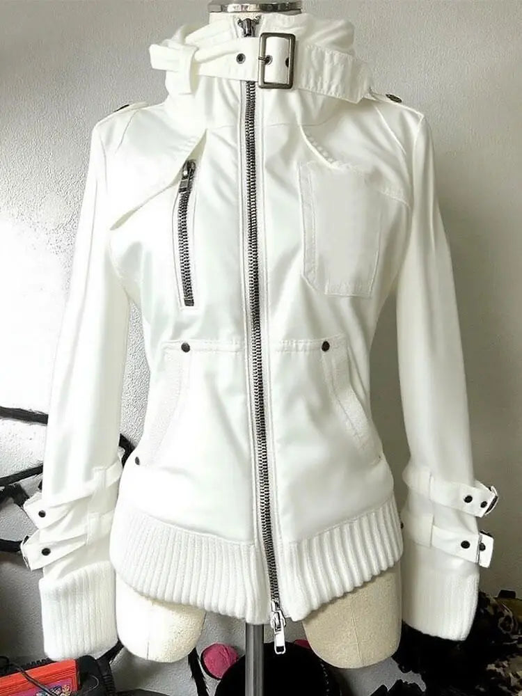 Goth Hoodies Y2k Clothing 2000s Vintage Women Punk Zipper Winter Hooded Korean Streetwear Harajuku Sweatshirts Girl Sweet Hoody