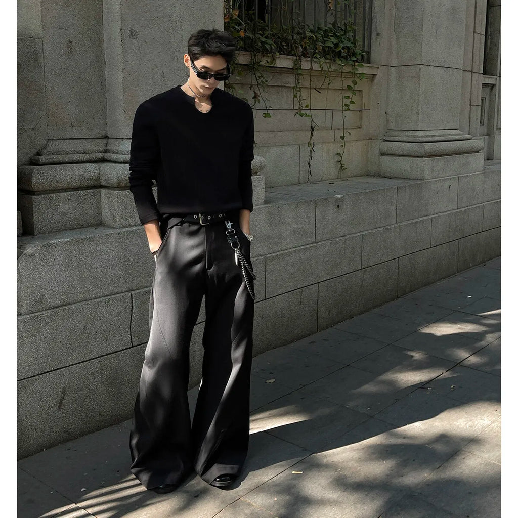 Mens Slim Fit Long Sleeve V-Neck T-Shirt Solid Color Spring  Casual Basic Top  Plain Tee Shirt Breathable Comfort Stretch Soft