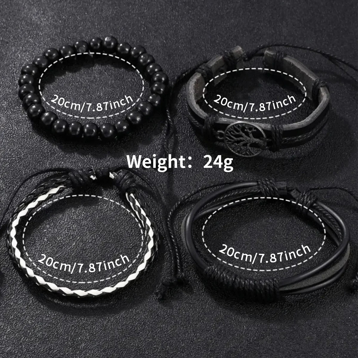 5PCSt Men Business Watches Fashion Leather Band Male's Quartz Watch Vintage Leather Bracelets Set Reloj Hombre（Without Box）