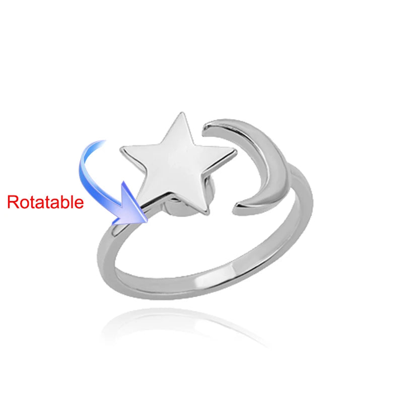Four Clover Rotating Anxiety Rings for Women Gold Color Adjustable Stainless Steel Wedding Ring Aesthetic Jewelry Gift anillos