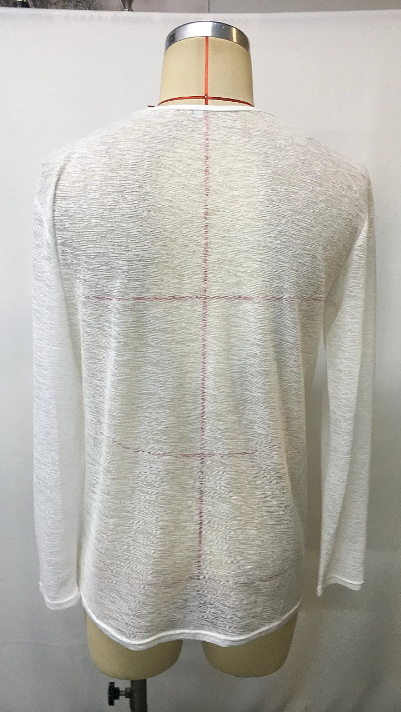 Men's Basic Plain Long Sleeve T-Shirt - Breathable Comfort Fit Casual Top - Solid Color Relaxed Tee for Men - Summer Spring Autu