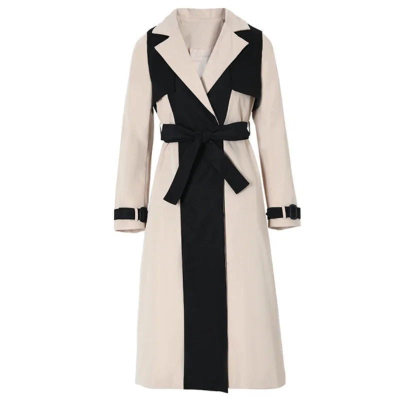 Women's X-Long Trench Coat Spring Autumn Windbreaker Streetwear Outerwear with Belt And Lining