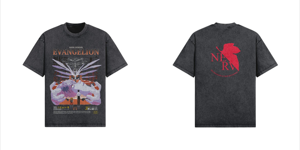 Evangelion Oversized T-Shirt Graphic Short Sleeve Shirt Unisex Men Women Summer Anime T Shirt Fan Gift
