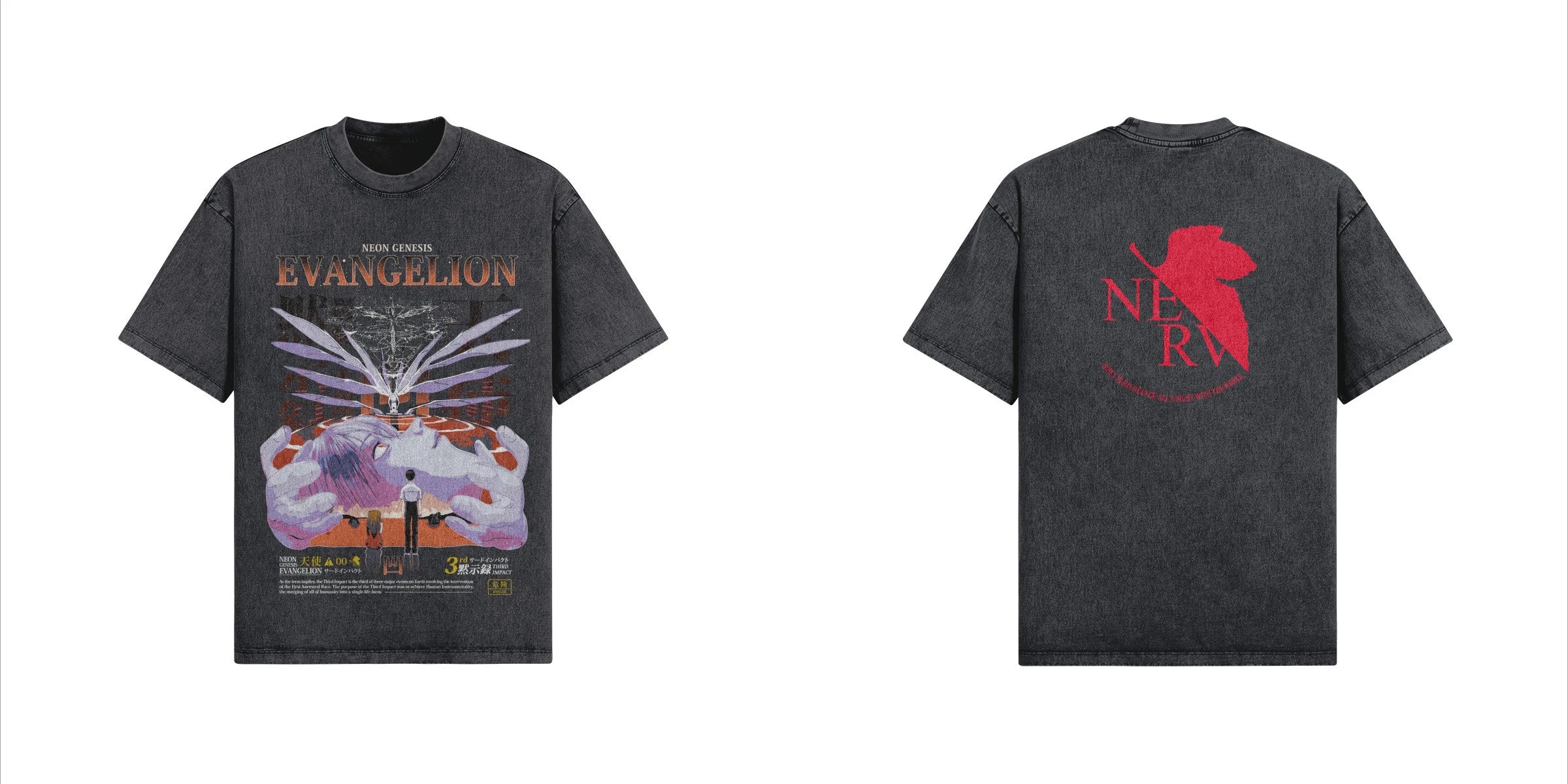 Evangelion Oversized T-Shirt Graphic Short Sleeve Shirt Unisex Men Women Summer Anime T Shirt Fan Gift