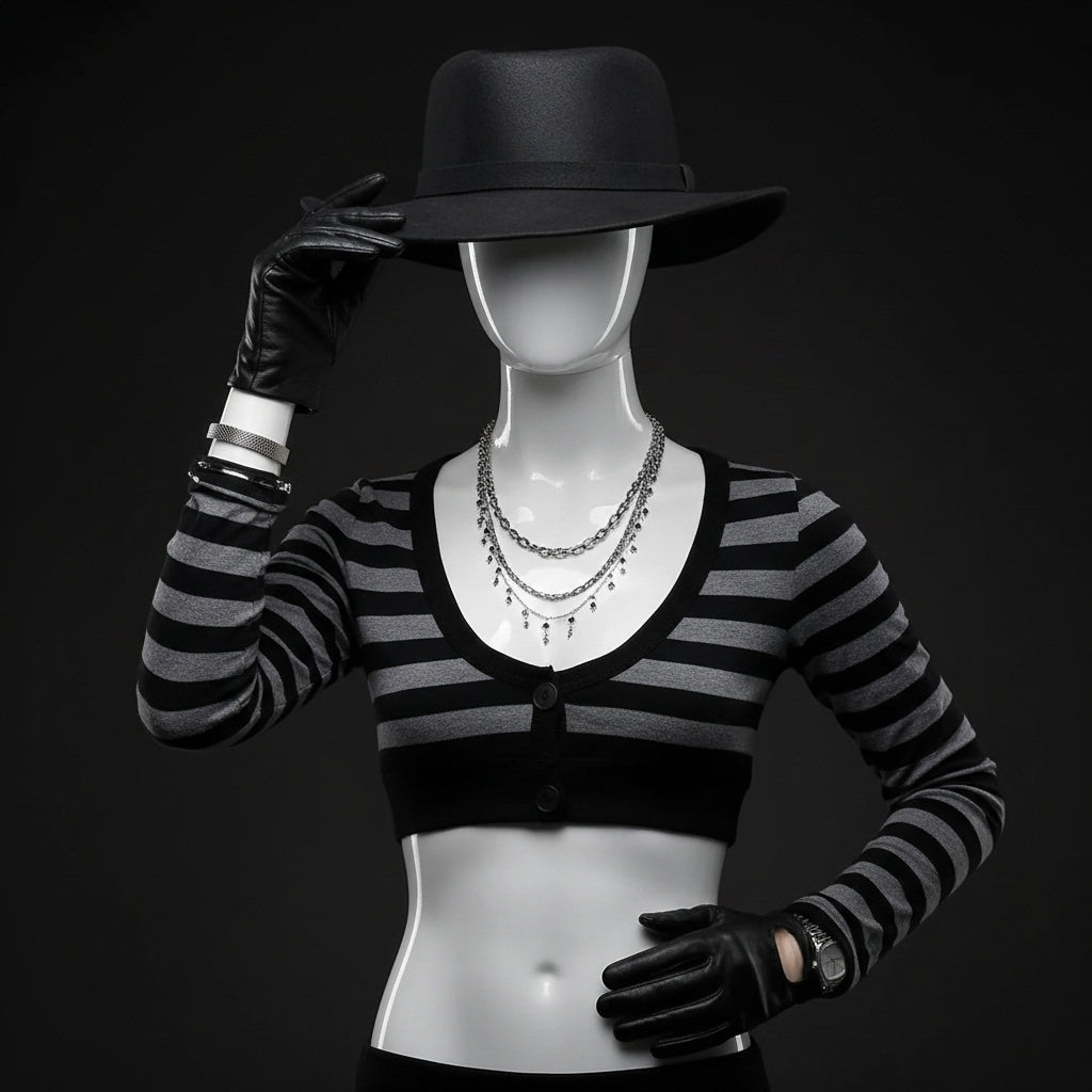 Karrram Trashy Y2k Crop Top Japanese 2000s Style Striped Long Sleeved T-shirt Vintage Harajuku High Street Tops American Retro