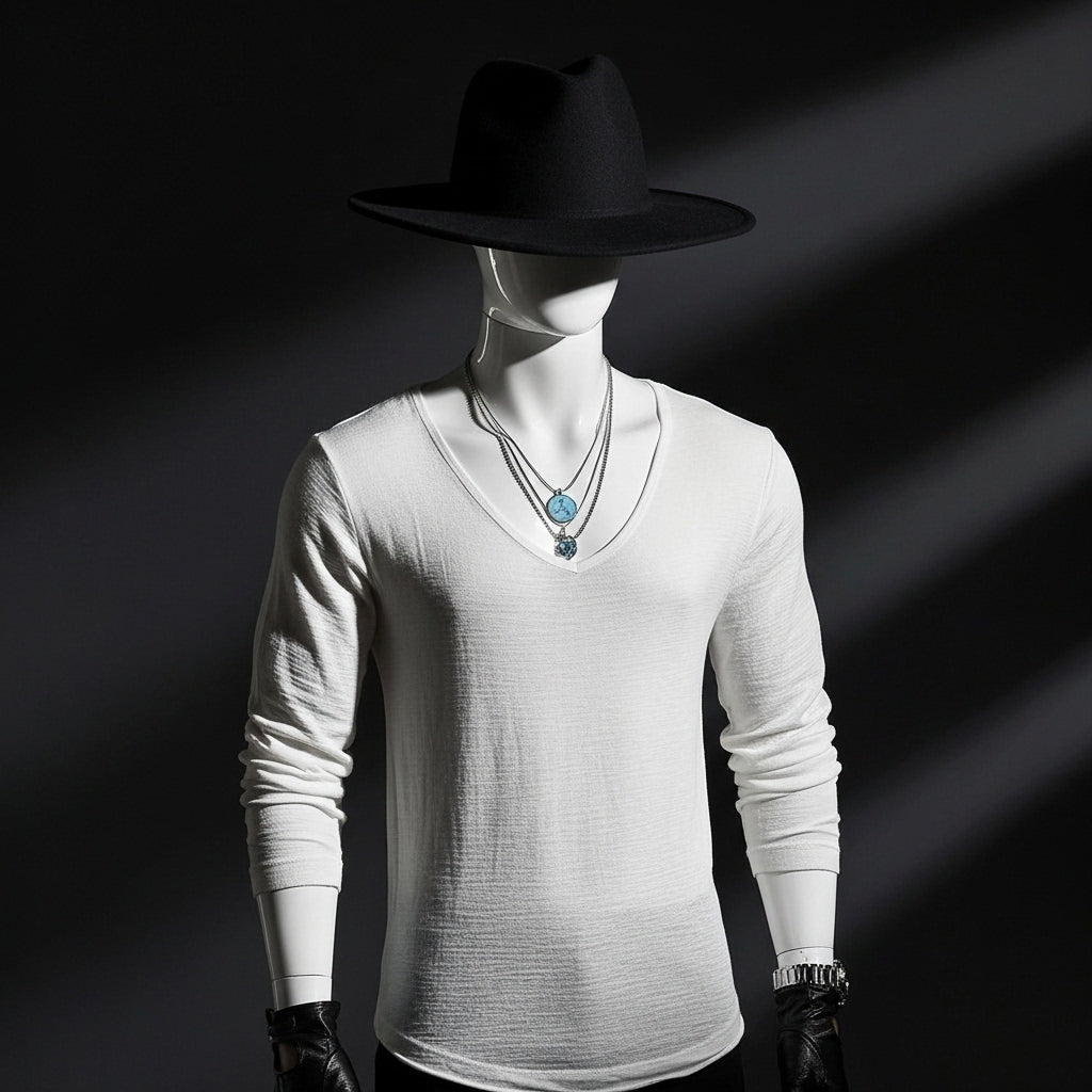 Men's Basic Plain Long Sleeve T-Shirt - Breathable Comfort Fit Casual Top - Solid Color Relaxed Tee for Men - Summer Spring Autu