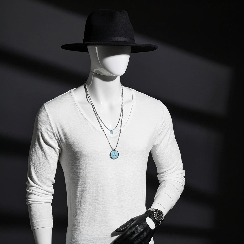 Men's Basic Plain Long Sleeve T-Shirt - Breathable Comfort Fit Casual Top - Solid Color Relaxed Tee for Men - Summer Spring Autu